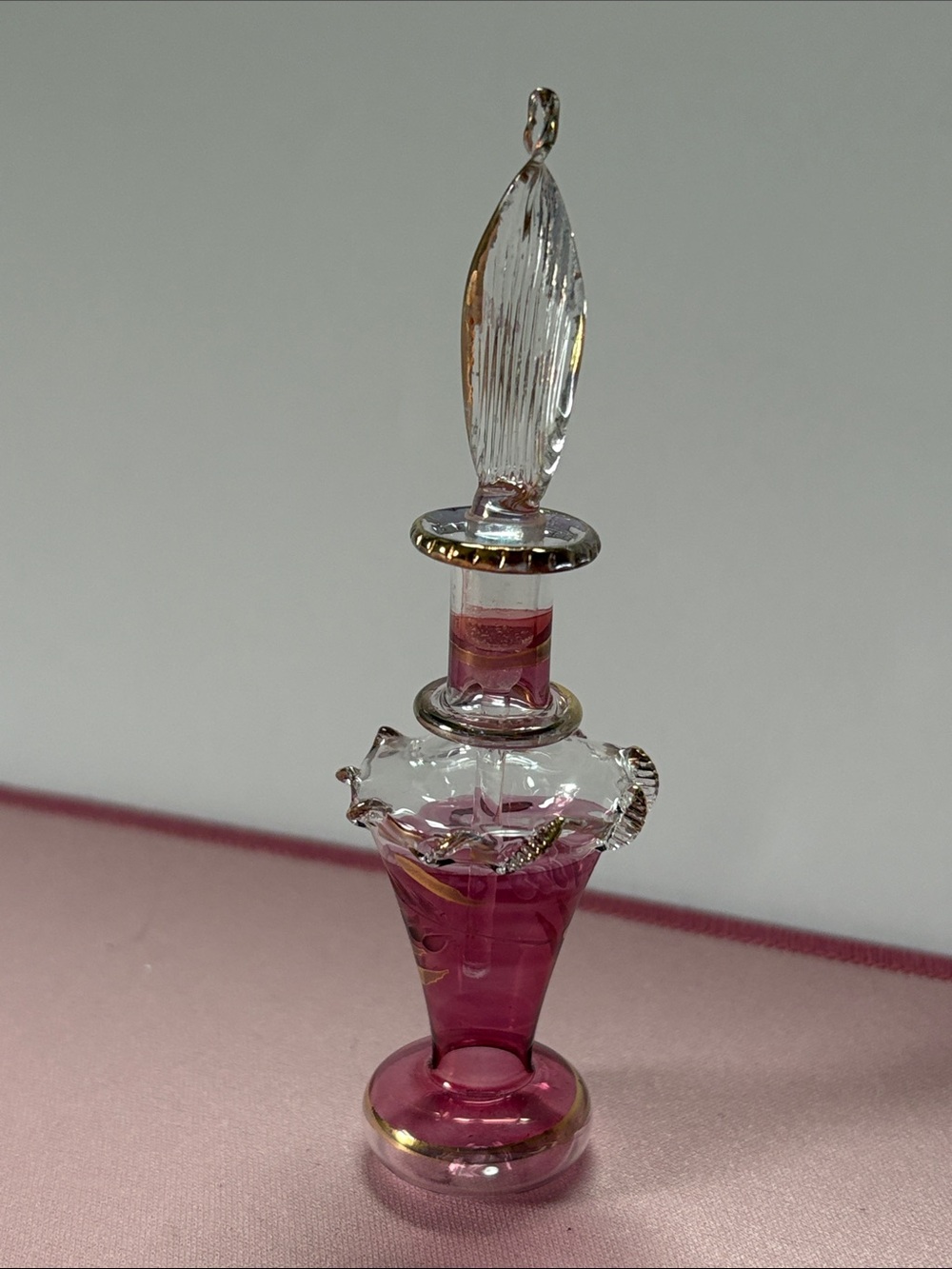 Egyptian Handblown Glass Decorative Bottle w/ Stopper